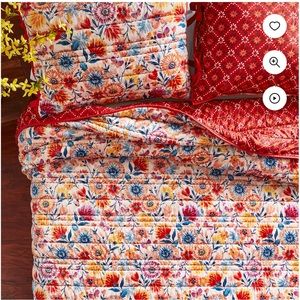 NWT the pioneer woman 3pc fluttering fancies king quilt and sham set